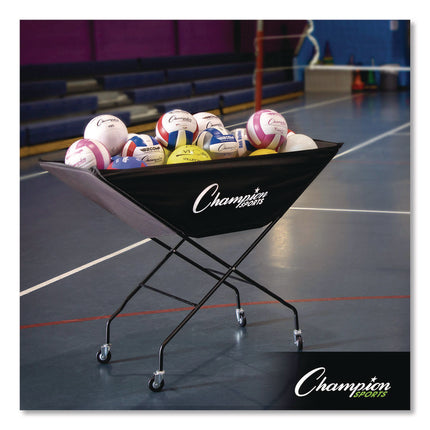 Pro Collapsible Volleyball Cart, 23" x 55" x 41", Black