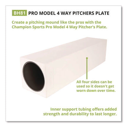 Pro Model 4-Way Pitcher's Box, 24" x 6"