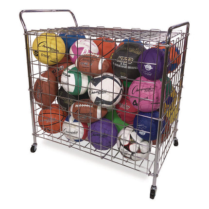 Portable Lockable Ball Locker, Metal, 176 lb Capacity, 24 x 39 x 40, Chrome