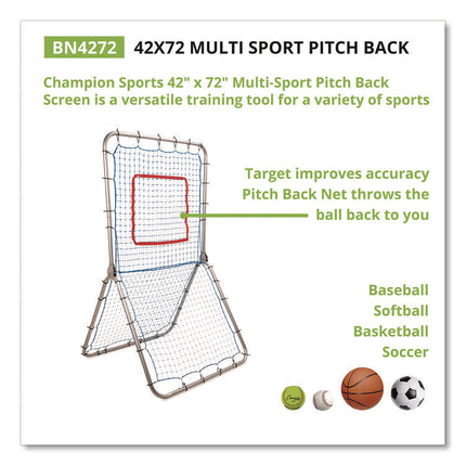 Multi-Sport Pitch Back Screen, 72" x 42", 1.25" dia frame