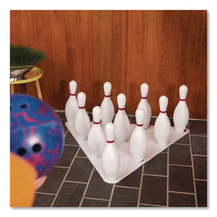 Plastic Bowling Pin Set, White, 10/Set