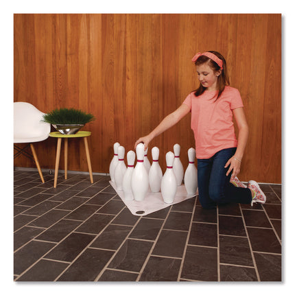 Plastic Bowling Pin Set, White, 10/Set