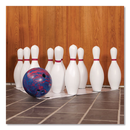 Plastic Bowling Pin Set, White, 10/Set