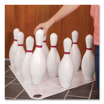 Plastic Bowling Pin Set, White, 10/Set
