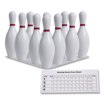 Plastic Bowling Pin Set, White, 10/Set