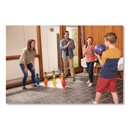 Plastic Bowling Pin Set, Assorted Colors, 10/Set