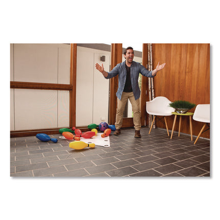 Plastic Bowling Pin Set, Assorted Colors, 10/Set