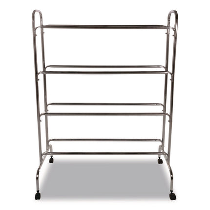 Powder-Coated Ball Cart, Metal, 132 lb Capacity, 17 x 41 x 53, Silver