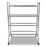Powder-Coated Ball Cart, Metal, 132 lb Capacity, 17 x 41 x 53, Silver