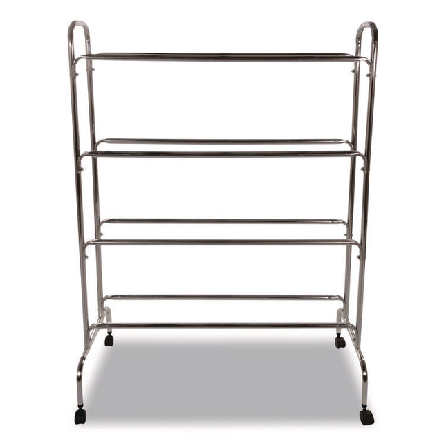 Powder-Coated Ball Cart, Metal, 132 lb Capacity, 17 x 41 x 53, Silver
