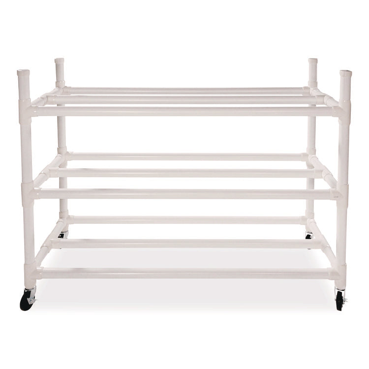 30 Basketball Heavy-Duty Cart, Heavy-Duty Plastic, 176 lb Capacity, 19 x 55 x 45, White