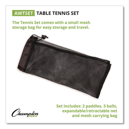 Anywhere Table Tennis Set, with Carry Bag
