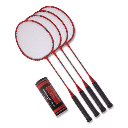 Deluxe Volleyball/Badminton Tournament Set, (4) Rackets/(2) Shuttlecocks/(2) Birdies/Net/Pump/Volleyball
