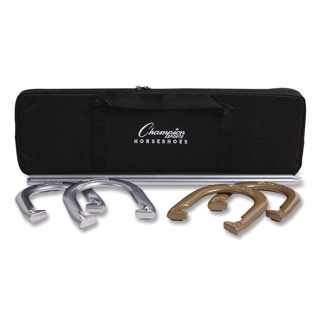 Deluxe Horseshoe Tournament Set, 4 Horseshoes/2 Stakes/Carry Bag/Rule Sheet