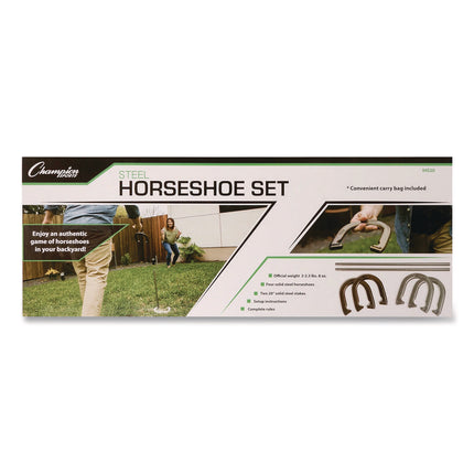 Steel Horseshoe Set, (4) Horseshoes/(2) 20" Stakes/Nylon Carry Bag