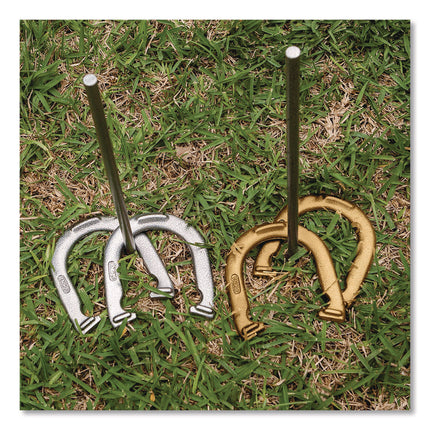 Steel Horseshoe Set, (4) Horseshoes/(2) 24" Stakes/Nylon Carry Bag