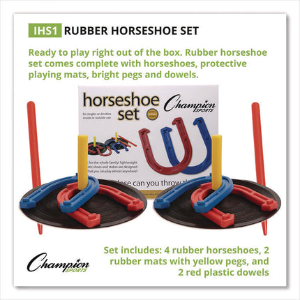 Steel Horseshoe Set, (4) Horseshoes/(2) 24" Stakes/Nylon Carry Bag