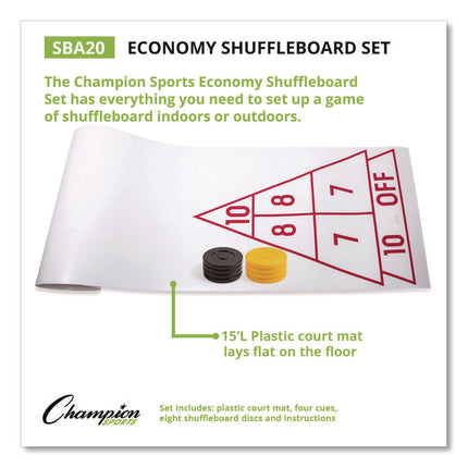 Blacktop Shuffleboard Set, (2) Two-Piece 51" Cues/(8) Discs/Sidewalk Chalk