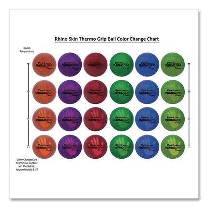 Rhino Skin Thermo Grip Dodgeball Set, 6.3" Diameter, Assorted Colors, 6/Set