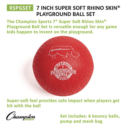 Rhino Soft Playground Ball Set, 8.5" Diameter, Assorted Colors, 6/Set