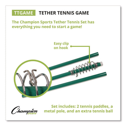 Tether Tennis Game Set, Two Paddles, Two Tennis Balls