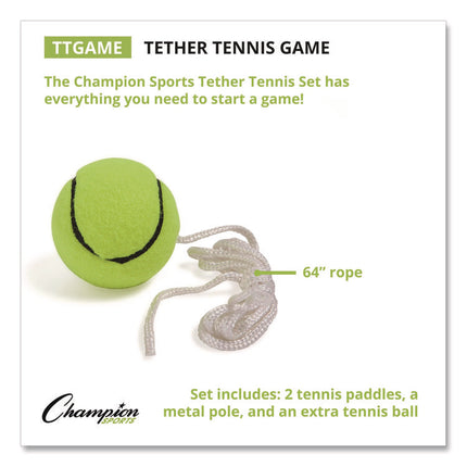 Tether Tennis Game Set, Two Paddles, Two Tennis Balls