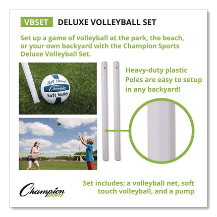 Deluxe Volleyball Set, Official-Size Volleyball, Volleyball Net