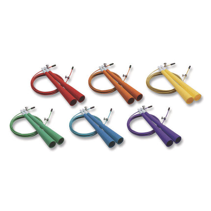 Double Bearing Speed Jump Rope Set, 9 ft, Assorted Colors, 6/Set