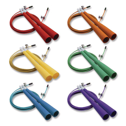 Double Bearing Speed Jump Rope Set, 9 ft, Assorted Colors, 6/Set