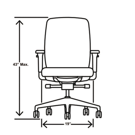 Nucleus Series Recharge Task Chair, Up to 300lb, 16.63" to 21.13" Seat Ht, Navy Seat, Black Back/Base
