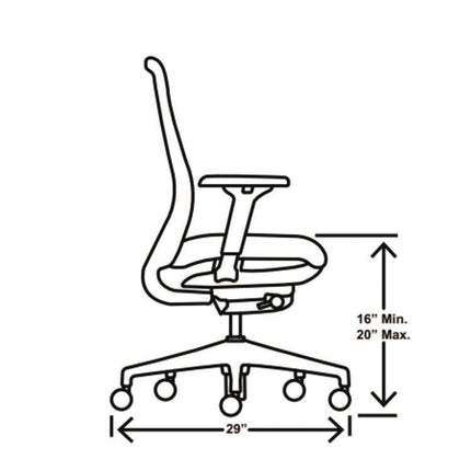 Nucleus Series Recharge Task Chair, Up to 300lb, 16.63" to 21.13" Seat Ht, Navy Seat, Black Back/Base