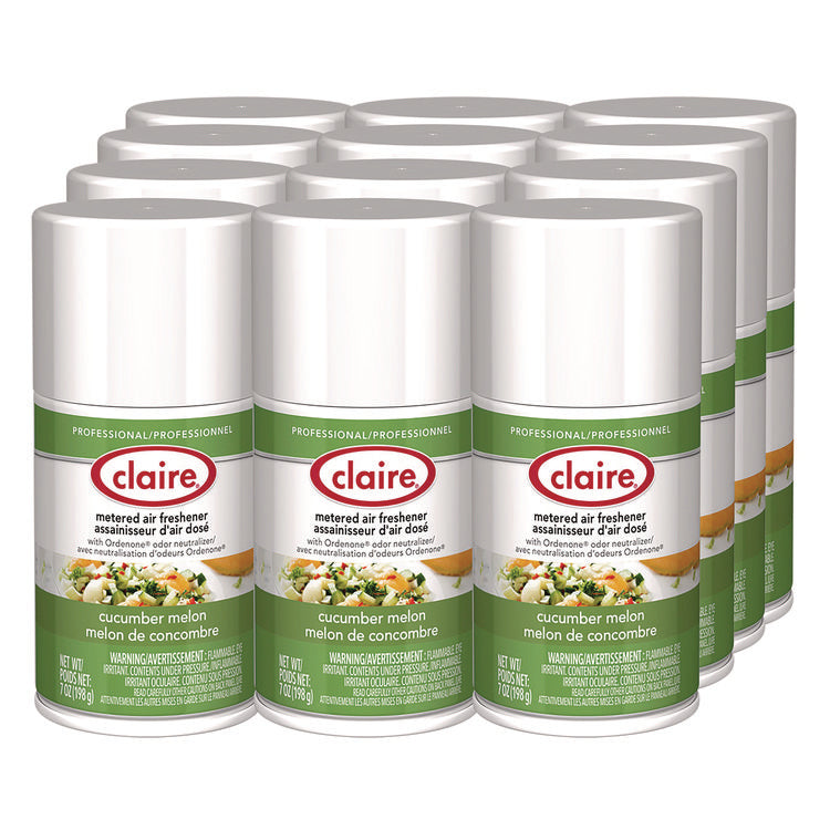 Metered Air Freshener, Cucumber Melon Scent, 7 oz Aerosol Spray, 12/Carton