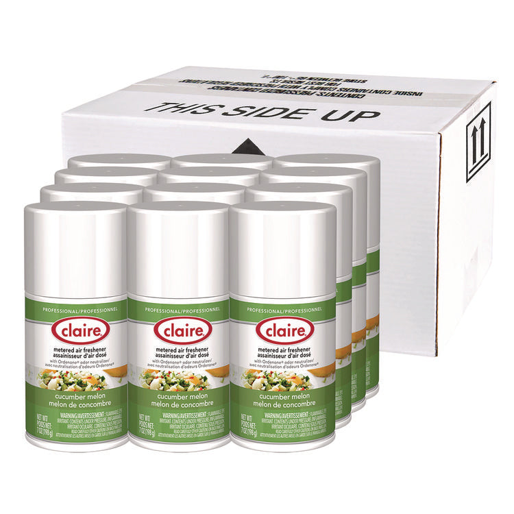 Metered Air Freshener, Cucumber Melon Scent, 7 oz Aerosol Spray, 12/Carton