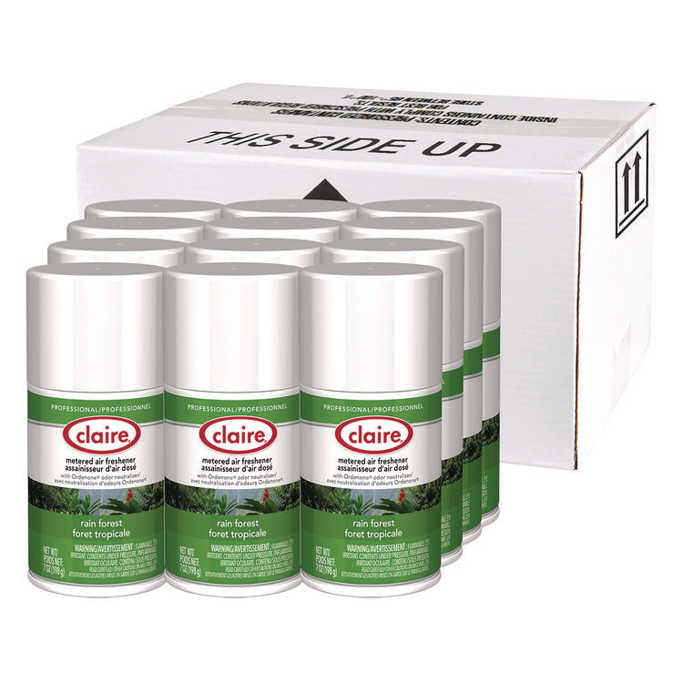 Metered Air Freshener, Rain Forest, 11 oz Aerosol Spray, 12/Carton
