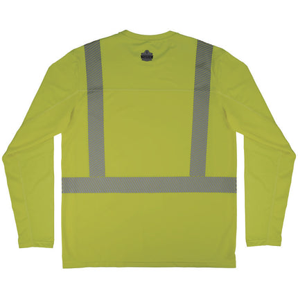 Chill-Its 6688 Type R Class 2 Cooling Hi-Vis Sun Shirt with UV Protection, Large, Lime