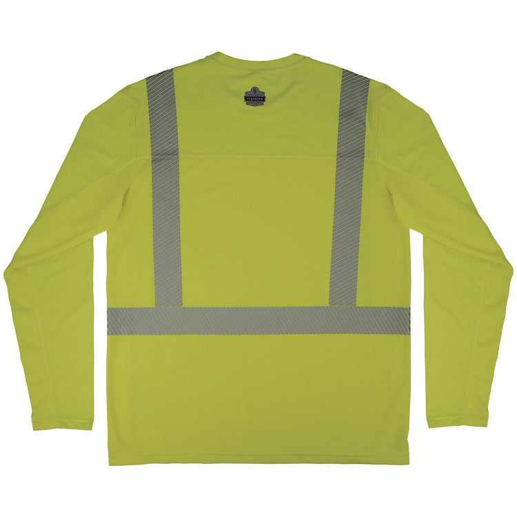 Chill-Its 6688 Type R Class 2 Cooling Hi-Vis Sun Shirt with UV Protection, Large, Lime