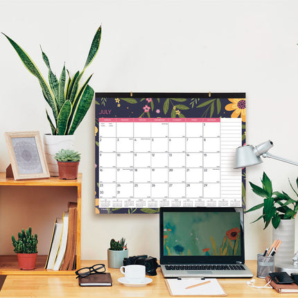 Academic 18-Month Desk Pad Calendar, 22 x 17, White/Multicolor Sheets, Black Headband, 18-Month (July to Dec): 2024 to 2025