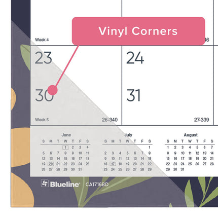 Academic 18-Month Desk Pad Calendar, 22 x 17, White/Multicolor Sheets, Black Headband, 18-Month (July to Dec): 2024 to 2025