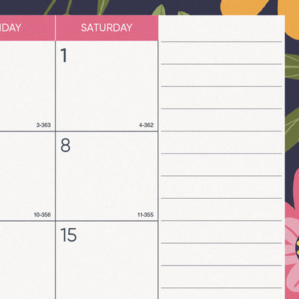 Academic 18-Month Desk Pad Calendar, 22 x 17, White/Multicolor Sheets, Black Headband, 18-Month (July to Dec): 2024 to 2025