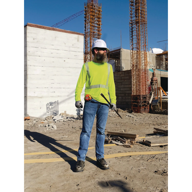 Chill-Its 6688 Type R Class 2 Cooling Hi-Vis Sun Shirt with UV Protection, 3X-Large, Lime