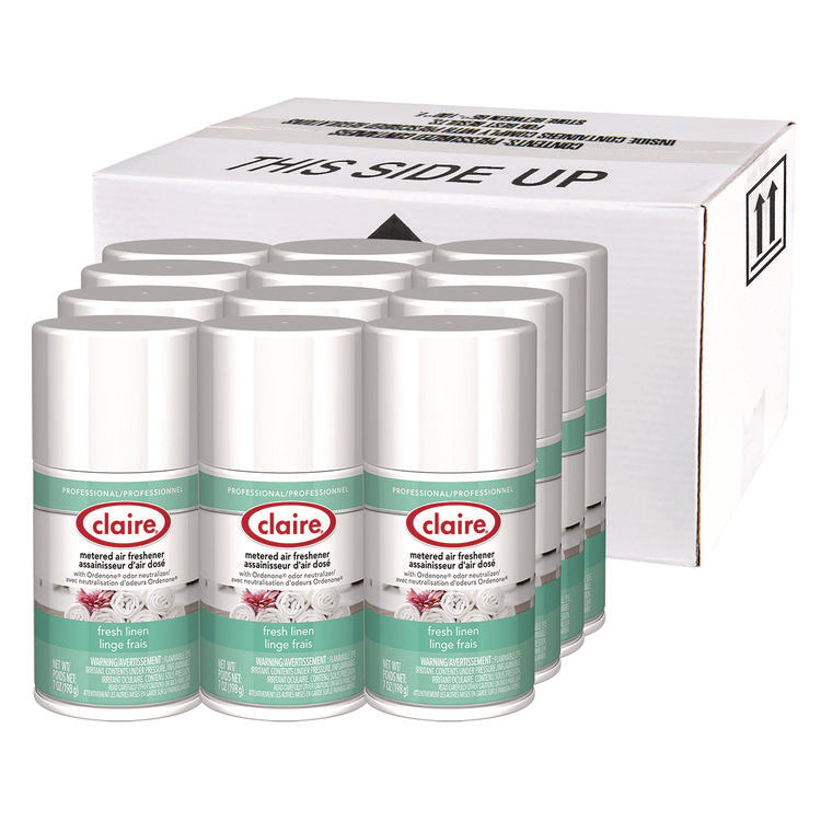 Metered Air Freshener, Fresh Linen, 11 oz Aerosol Spray, 12/Carton