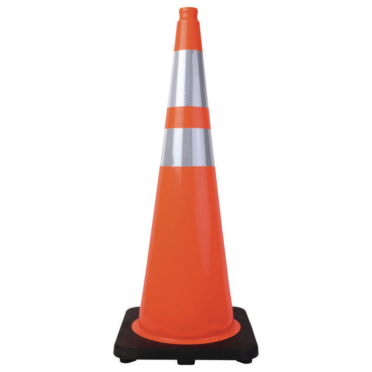 Tatco Traffic Cone, 14.5 x 1 x 36, Orange/Silver