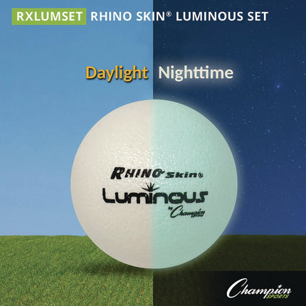 Rhino Skin Luminous Dodgeball Set, 6.3" Diameter, 6/Set