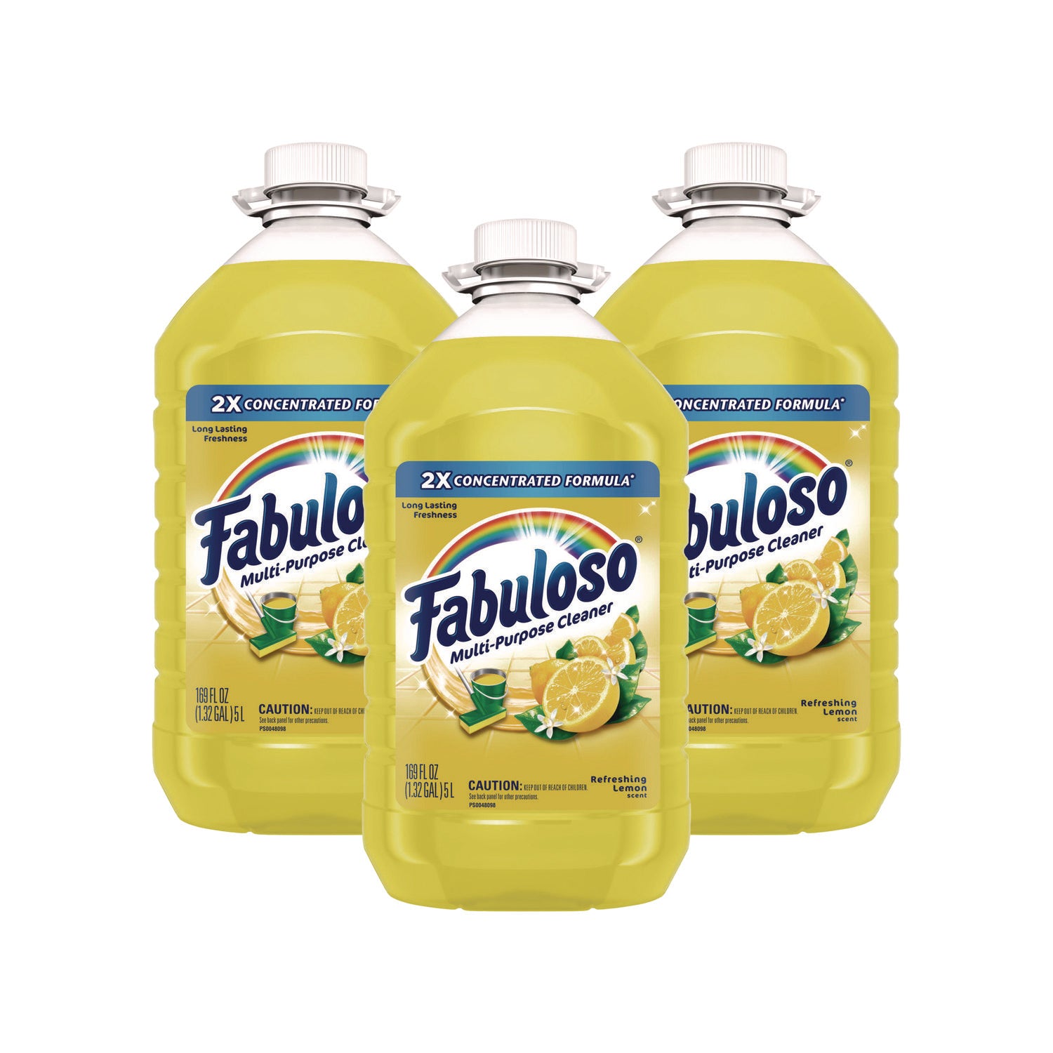 Multi-Use Cleaner, Lemon Scent, 169 Oz Bottle, 3/carton