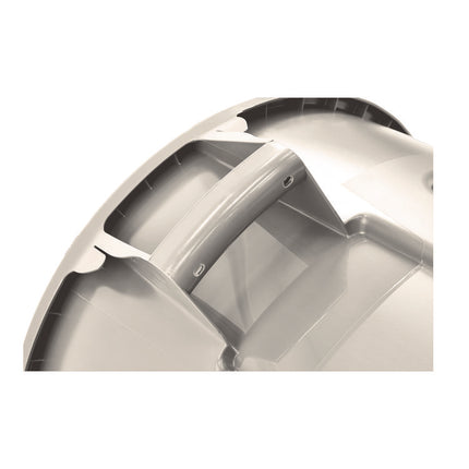 Vented Round Brute Container, 20 gal, Plastic, White