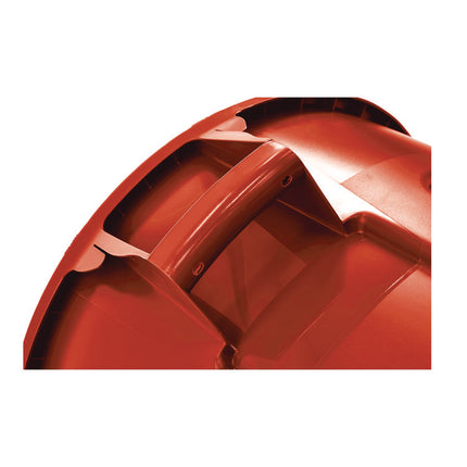 Vented Round Brute Container, 10 gal, Plastic, Red, 6/Carton