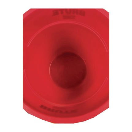 Vented Round Brute Container, 10 gal, Plastic, Red, 6/Carton