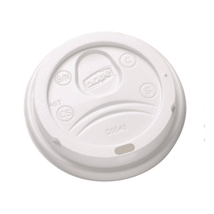 Sip-Through Dome Hot Drink Lids, Fits 10 oz Dixie Hot Cups, Plastic, White, 100/Pack, 10 Packs/Carton