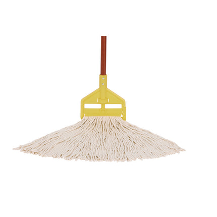 Economy Cut-End Rayon Mop Head, 24oz, 1" Band, White, 12/carton