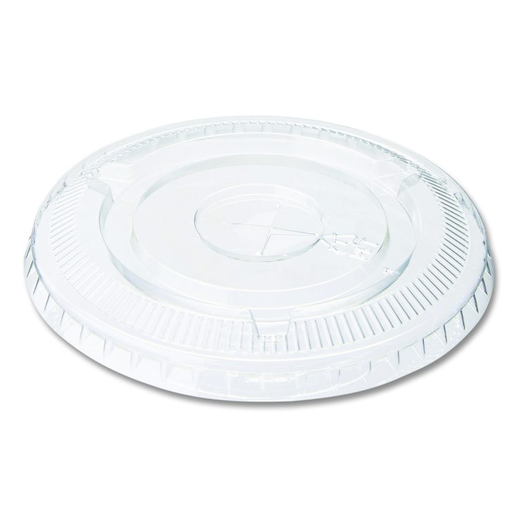 Cold Drink Cup Lids, Fits 9 oz to 12 oz Cold Cups, Plastic, Clear, 100/Sleeve, 10 Sleeves/Carton